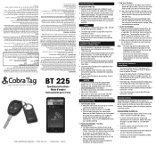 Cobra BT225 User Instructions