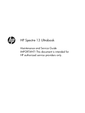 HP Spectre 13t-3000 HP Spectre 13 Ultrabook - Maintenance and Service Guide