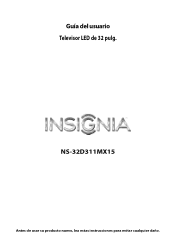 Insignia NS-32D311NA15 User Manual NS-32D311MX15 (Spanish)