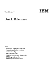 Lenovo ThinkCentre A30 (English, Danish, Norwegian, Finnish, Swedish) Quick reference guide for multi-lingual preload