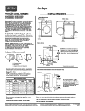 Maytag MGD6000XR Dimension Guide
