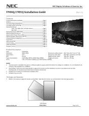 NEC V984Q-AVT3 Installation Guide