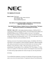 NEC PA271W-BK MultiSync P221W-BK : press release