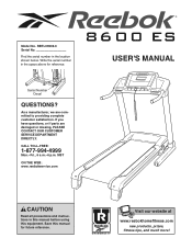 Reebok 8600 Es Treadmill English Manual