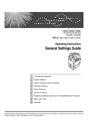 Ricoh Aficio MP C4500 SPF General Settings Guide