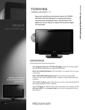 Toshiba 19LV61K Printable Spec Sheet