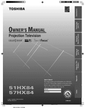 Toshiba 57HX84 Owners Manual