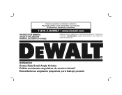 Dewalt DWE46101 Instruction Manual