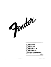 Fender Super Head Owner Manual
