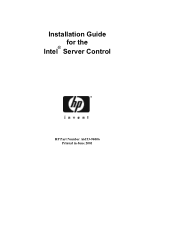 HP Integrity rx4610 Installation Guide for the Intel® Server Control