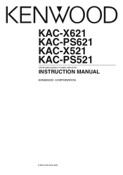 Kenwood KAC-X521 Instruction Manual