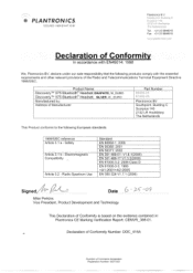Plantronics Discovery 975 Document of Conformity