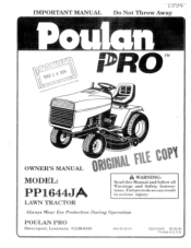 Poulan PP1644JA User Manual