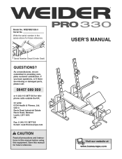 Weider Pro 330 Bench Uk Manual