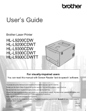 Brother International HL-L9200CDWT Users Guide