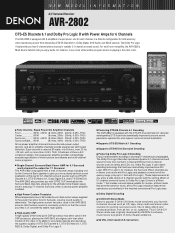 Denon AVR-2802 Literature/Product Sheet