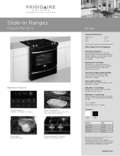 Frigidaire FGGS3075KB Product Specifications Sheet (English)
