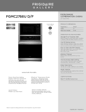 Frigidaire FGMC2766UF Product Specifications Sheet