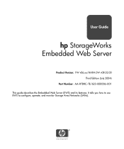 HP 316095-B21 FW V06.XX/HAFM SW V08.02.00 HP StorageWorks Embedded Web Server User Guide (AA-RTDRC-TE, July 2004)