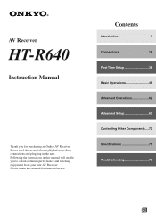 Onkyo HT-R640 Owner Manual