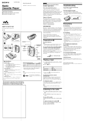 Sony WM-FX193 Operating Instructions