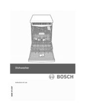 Bosch SHV68E13UC Instructions for Use