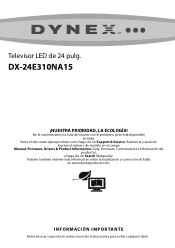 Dynex DX-24E310NA15 Important Information (Español)