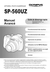 Olympus SP-560 UZ SP-560UZ Manuel Avancé avec le supplément (Français)