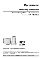 Panasonic KX-PRX120W KX-PRX120W Owner's Manual (English)