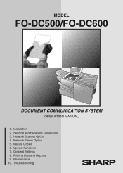 Sharp FO-DC500 FODC500|FODC600 Operation Manual