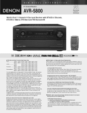 Denon AVR-5800 Literature/Product Sheet