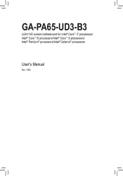 Gigabyte GA-PA65-UD3-B3 Manual