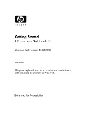 HP 2510p HP Business Notebook PC - Getting Started Guide - Enhanced for Accessibility - Windows Vista