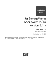 HP StorageWorks 2/16 SAN Switch 2/16 version 3.1.x - Installation Guide