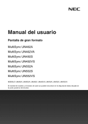 NEC UN492VS User Manual Spanish