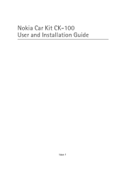 Nokia Car Kit CK-100 User Guide