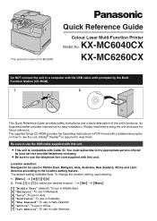 Panasonic KX-MC6040 Quick Reference Guide