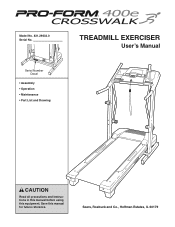 ProForm Crosswalk 400e Treadmill User Manual