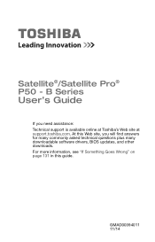 Toshiba Satellite P55T-B5166SM Windows 8.1 User's Guide for Satellite P50-B Series