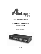 Airlink AGSW2400 Quick Installation Guide