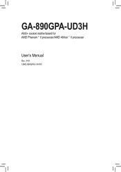 Gigabyte GA-890GPA-UD3H Manual