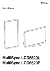 NEC LCD6520P-BK-AV LCD6520 user manual
