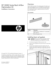 HP 10842 HP 10000 Series Rack Airflow Optimization Kit Installation Instructions