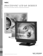NEC LCD1760V-BK MultiSync LCD 60 Series Specification Brochure