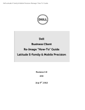 Dell Latitude E6430s Latitude E-Family Re-Imaging Guide