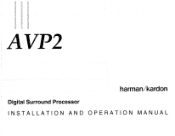 Harman Kardon AVP-2 Owners Manual