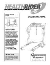 HealthRider S700i Treadmill English Manual