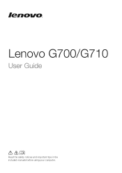 Lenovo G710 Laptop User Guide - Lenovo G700, G710