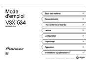 Pioneer VSX-534 5.2 Channel AV Receiver Instruction Manual French