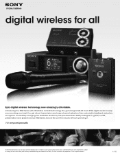 Sony DWZB70HL Brochure (Epic digital wireless technology, now amazingly affordable)